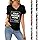 Créez Votre T Shirt Personnalisé Femme Col V - Tee Shirt Personnalisable avec Texte ou Photo Imprimée Avant/Arrière - T Shirt personnalisé Grande Taille - T-Shirts Fantaisie Idée Cadeau Anniversaire