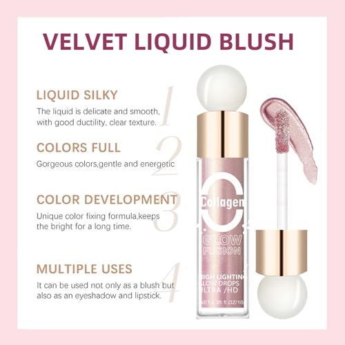 TBeautfave Liquid Highlighter Makeup Stick, Liquid Blush Highlighters Makeup Glitter Eyeshadow, Liquid Contour Body Shimmer Finish Long Lasting Natural-Looking Waterproof Face Body Glow Makeup - Image 4