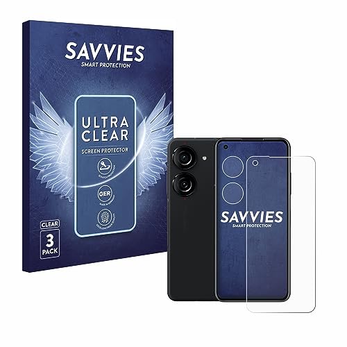 savvies Protector Pantalla para ASUS ZenFone 10 (Frontal+Cámara) 6 Unidades   Película Ultra Transparente