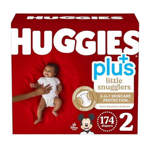 Image of Huggies Little Snugglers Plus Diapers Size 2, 174 Count