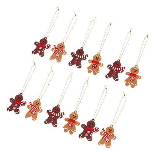 BESPORTBLE 12 PeÃ§as de Gengibre Enfeite de Natal DecoraÃ§Ã£o de Homem de Gengibre de Natal Enfeite