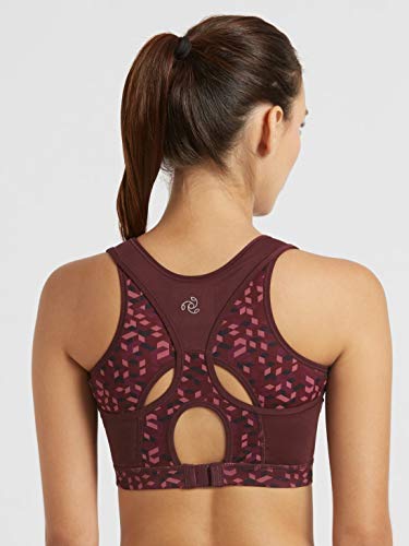 Image of Jockey MI03 Women's Wirefree Padded Polyester Elastane Stretch Printed Full Coverage Racer Back Styling Sports Bra with Stay Dry Treatment
