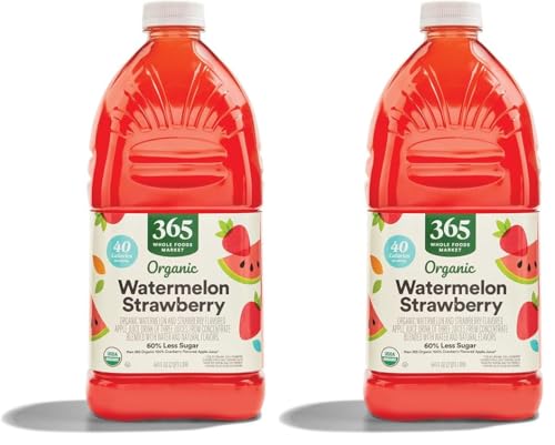 365 By Whole Foods Market, Juice Reduced Sugar Watermelon Strawberry Organic, 64 Fl Oz (Pack of 2) image 3