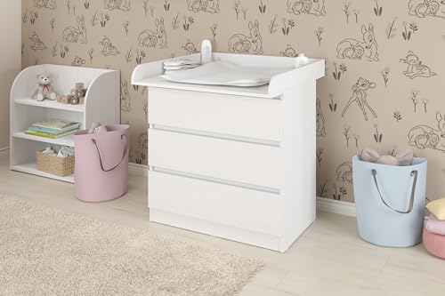 Table à langer universelle Shefa Kids 800 blanche avec rebords de protection pour commodes