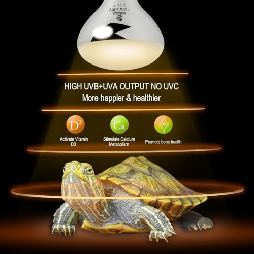 REPTI HOME Reptile UVA UVB Light, 100W UVB Basking Heat Lamp for Reptile Vivarium Heat Light for Tortoise Turtle, Puppy, Frog - Image 3
