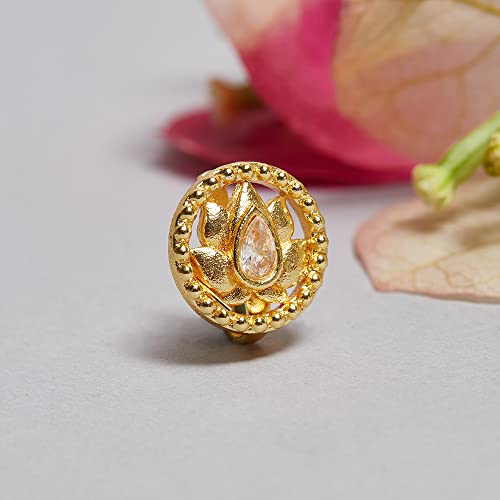 Image of VOYLLA Gold Plated Nose Pin With Geometric Shape