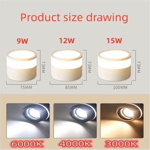 Focos empotrables LED para salón regulables con luz cálida de 12W 5