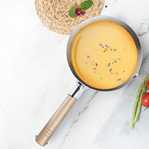 Cdycam Milk Pan 18cm Yukihira Stainless Steel Saucepan Multifunctional Sauce Pot with Wooden Handle (18cm, Stainless Steel) - Image 7