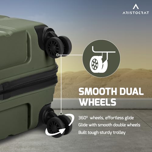 Image of Aristocrat Rock | Trolley Bag, 66 Cm, Medium Hardside Luggage | 4 Wheels, Combination Lock | Polypropylene | Suitcase for Travel | 7 Year International Warranty