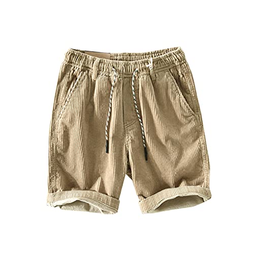 Sommer Herren Baumwolle Cord Casual Shorts Mode Lässig Herren Kurze Hosen...