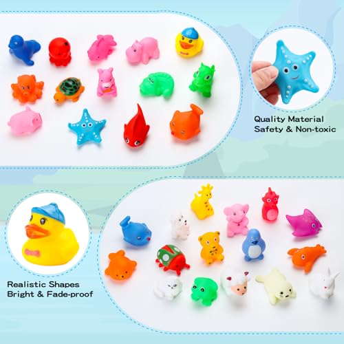 30 Stück Baby Badespielzeug Wasserspielzeug, Badewanne Pool Spielzeug Wassertiere Badewannenspielzeug Bad Spielzeug für Vorschulkinder,schwimmende Meeresfarm Dekoration und Geschenk
