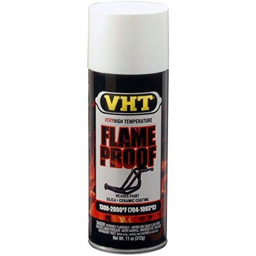 Vernis en spray VHT Flame Proof Blanc mat pour pots d'échappement moteurs haute température