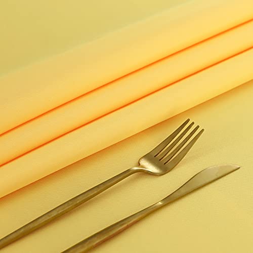 Image of FOLINS&HOME Yellow Rectangle Tablecloth 54 x 54 Inch Waterproof Table Cloth | Wrinkle Free Polyester Table Cloths, Spillproof Heavy Duty and Washable Table Cover for Party, Banquet - Square /Rectangular