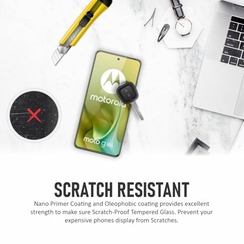 Image of SupCares Tempered Glass for Motorola G86 Power and Motorola G86 (6.67 Inch) With Installation Kit | 9H Edge to Edge Screen Protector | Black