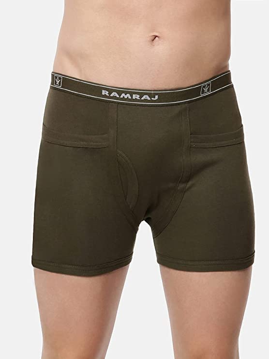 Image of RAMRAJ COTTON Men Cotton Trunks - Multicolor| Outer Elastic Waistband With Double Side Pockets