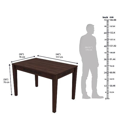 Image of Wakefit Dining Table 4 Seater | 3 Years Warranty | Dining Table, Dining Table 4 Seater with Chairs, Dinner Table, Fanila (Sheesham Wood, Classic Brown)