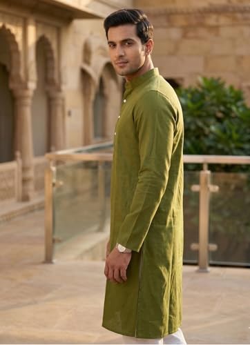 Image of Men's Traditional Ethnic Kurta Long Solid Casual