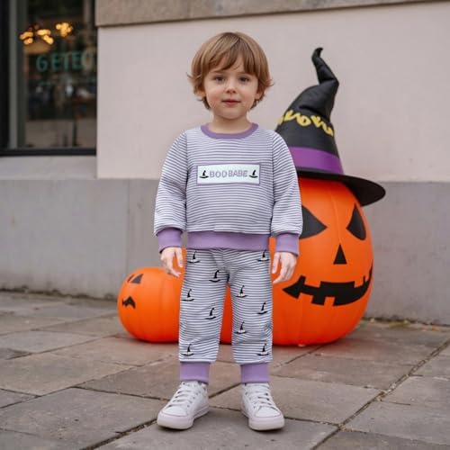 Halloween Toddler Baby Girl Outfit Cute Long Sleeve Print Sweatshirt Top Pants Fall Winter Pumpkin Clothes3