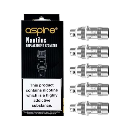 Aspire Nautilus BVC Coils - Pack of 5 Compatible with Aspire Nautilus Nautilus Mini Nautilus 2S and K3 Tank Nautilus 3s tank Haman Smooth Flavor & Long-Lasting No Nicotine (Nautilus 1.8 Ohm)