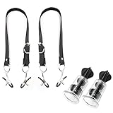 BDSMYEE 2 stk Nippelsauger + 2 stk Schamlippen Klemmen Spreader Riemen,Extra Stark Brust Stimulation Sexspielzeug Set,Brustpumpe Klitoris Klemmen Vaginal Clip Einstellbar Nippelclip Für Frauen Männer