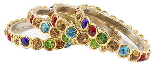 Image of NMII Beautiful Matte Finish Transparent Multicolor Glass Kada for Women & Girls on Different Occasions