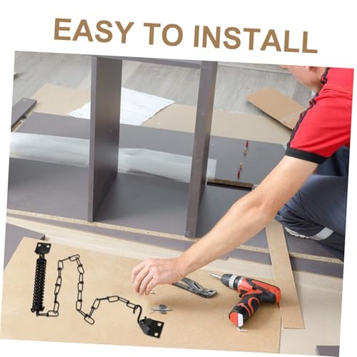 Cadena de seguridad para puerta interior con pestillo ajustable y protección anti-robo 7