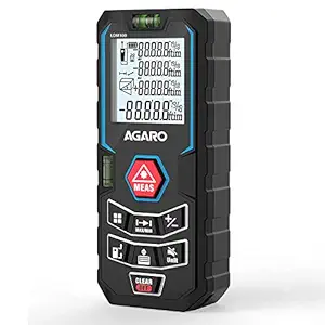 AGARO LDM100 Laser Distance Meter, Up to 100 Meters Range, Continous Measurement, Distance, Volume & Area Measurement, Pythagorean Mode, 30 Memories, 2 Bubble Levels,M/In/Ft Unit, Backlit Display