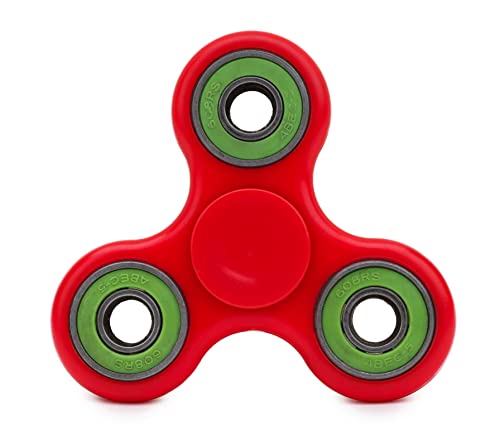 Toyland® Fidget Hand Spinner - Soulagement du Stress et de l'anxiété - Couleurs Assorties (Anneaux Rouges et Verts)