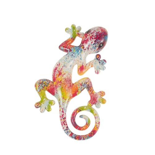 Ciieeo Escultura de Pared de Resina Forma de Gecko Grande, Decoración Colgante para Jardín y Exterior, Resistente Intemperie, Adorno Realista para Patio E Interior