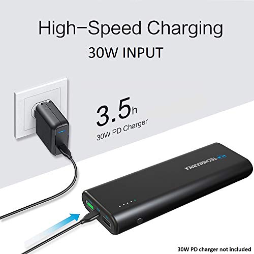 Techsmarter 20000Mah 30W Usb-C Pd Power Bank Portable Phone Charger. Compatible With Ipad Air/Pro, Macbook Air, Iphone 12, 11, Xs, Xr, X, 8, Samsung S20, S10, S9, S8, Androids #TOP5