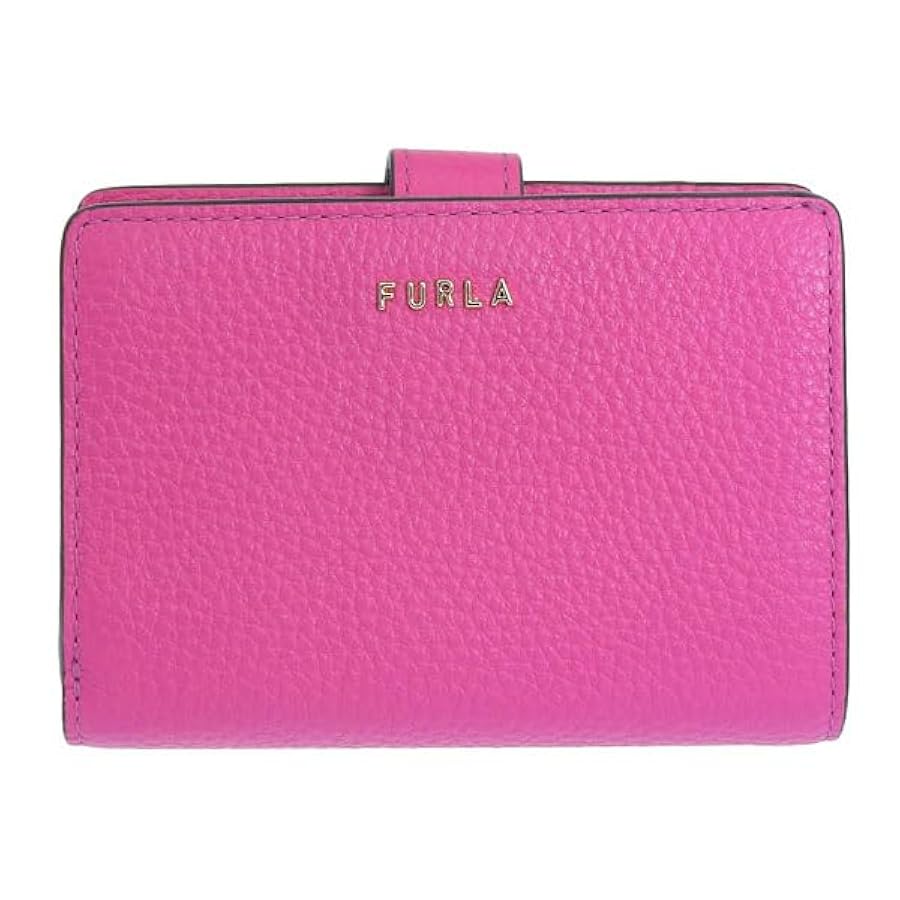bulma☆新品未使用 美品 フルラ ラムレザー ロゴ ギャザー 折り財布 FURLA 美品 フルラ コンパクト財布 ハート フリンジチャーム付き