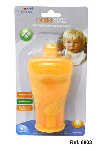 Copo Anti Respingo, Love, Laranja, 175ml