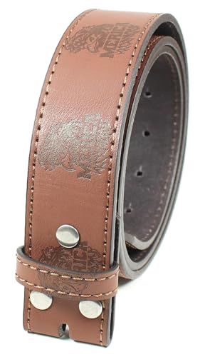 Merica Leather Belt Strap Without Buckle 1.5" Wide with Snaps - Eagle Mullet Headbad USA Pride America2