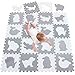 meiqicool Alfombra puzle para Niños Bebe Infantil, esteras de 30x30 cm, 18 Piezas Animal Espuma EVA Blanco Gris 51