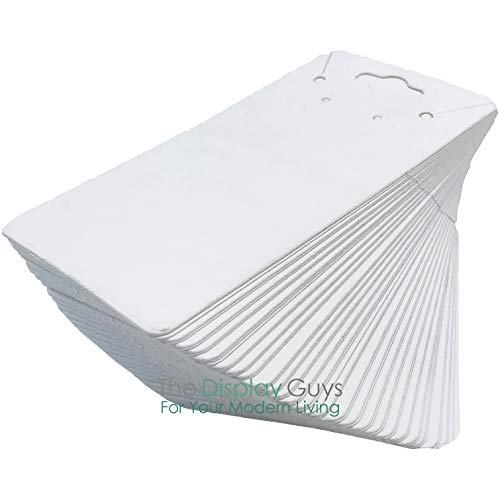 Image of 500-Pack Flat 2x4 Pre-Punched Hanging Jewelry Earrings & Necklace Display Cards (White Kraft Paper)