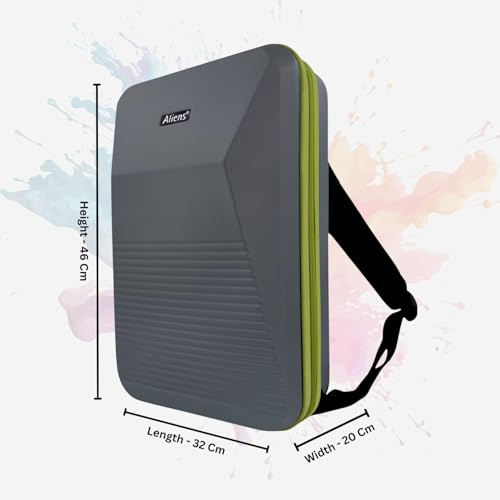 Image of Tukzer Hard Shell Laptop Travel Backpack Aliens Series-ABS Material with 7 Multi-Utility Compartments for Laptops up to 15.6 inch,Tablets, ipad, Smartphones, powerbank, HDD etc for Office and Travel-Gry