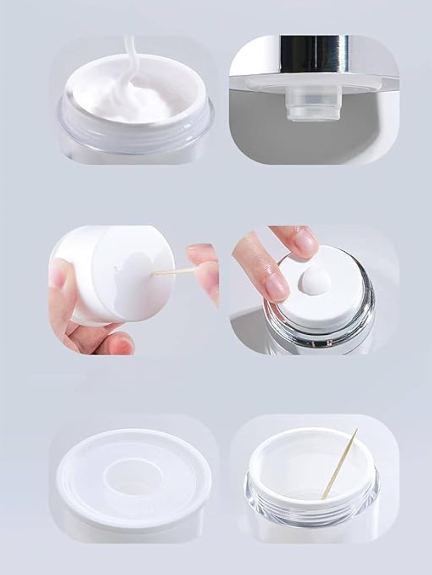 Airless Pump Jars 50ML Empty Refillable Cosmetic Container