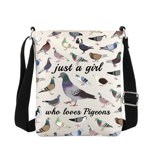 MBMSO Pigeon Crossbody Bag Pigeon Lovers Gift Pigeons Bird Crossbody Purse Birding Gift for Pigeons Owner Pigeons Pattern Bag