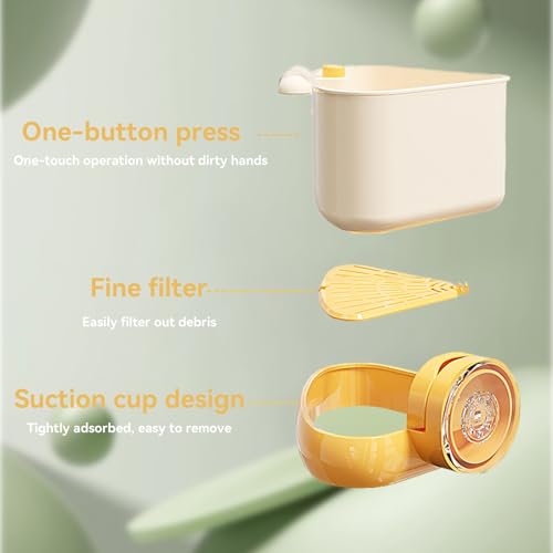 Colador para fregadero con ventosa y cesta recolectora naranja miniatura 4
