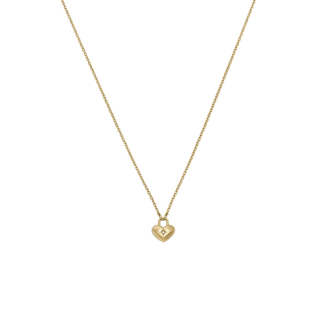 FOSSIL Women's Stainless Steel with lobster clasp closure pendant necklace and earring set