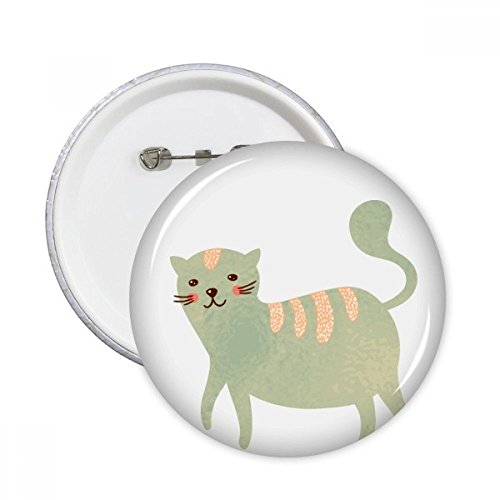 Badge chat cyan mignon broche ronde bouton vêtement décoration animal 5 pcs
