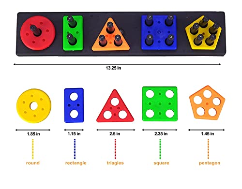 Image of Angle Geometric Plastic Blocks for Toddlers & Kids, Shape Sorter & Stacking Toys, Educational Color Blocks Learning Toy for 1-3 Year Old Boys & Girls, Multicolor (1 Pc)