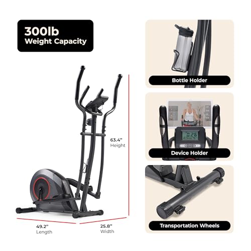 Image of Sunny Health & Fitness Smart Upright Elliptical Machine with Pulse Sensor