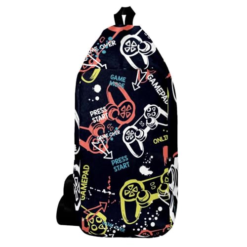 Sac à dos à bandoulière manettes de jeu multicolore 16x36cm pour hommes et femmes