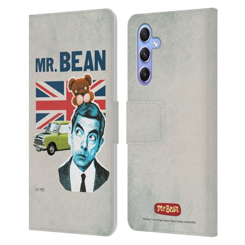 Housse portefeuille Samsung A34 5G Mr. Bean Teddy à Londres pour style urbain au quotidien