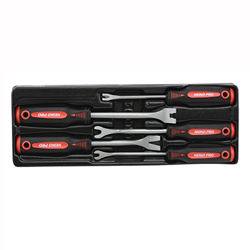 Neiko 20596B Auto Trim Panel Removal Tool Set With Soft Grip (5 Piece) & Workpro 9Pcs Precision Pick & Hook Set With Scraper, Automotive & Electronic Hand Tools, W000846A #TOP3