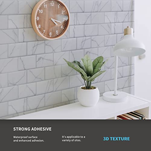 Art3D 12" X 12" Peel And Stick Backsplash Tiles For Kitchen (White Marble) #TOP4