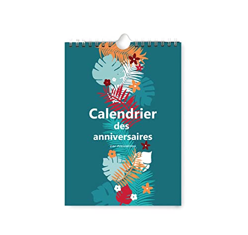 alexiableu - Calendrier A5 des anniversaires, perpétuel à remplir pour se souvenir des dates d'anniversaires