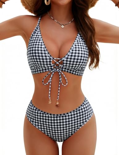 BMJL Women's Two Piece Swimsuit Cheeky String Bikini...
