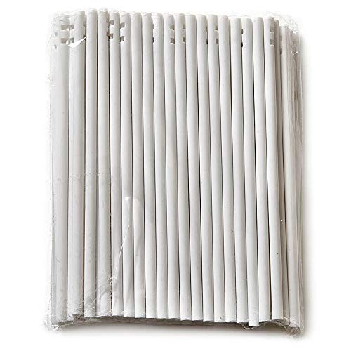 100 x 114mm (4.5") Plástico Blanco Palitos De Piruleta para Chocolate Moldes, Cake Pops y Piruletas